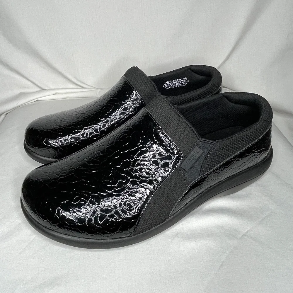 Alegria Duette Flourish Clog Slip On Black Patent Leather - Picture 4 of 10